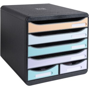 Exacompta drawer box BIG BOX MAXI 6 open drawers Aquarel...