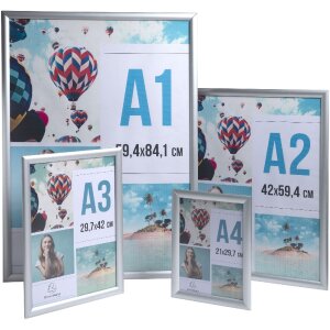 Exacompta 8294358D Wall poster frame aluminium A2 Exacryl silver