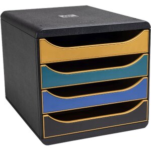 Exacompta Big Box drawer box with 4 drawers Neo Deco assorted colours