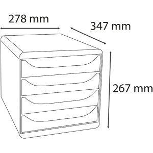 Exacompta Big Box drawer box with 4 drawers Neo Deco assorted colours