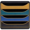 Exacompta Big Box drawer box with 4 drawers Neo Deco assorted colours