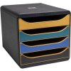 Exacompta Big Box drawer box with 4 drawers Neo Deco assorted colours