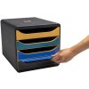 Exacompta Big Box drawer box with 4 drawers Neo Deco assorted colours