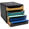 Exacompta Big Box drawer box with 4 drawers Neo Deco assorted colours