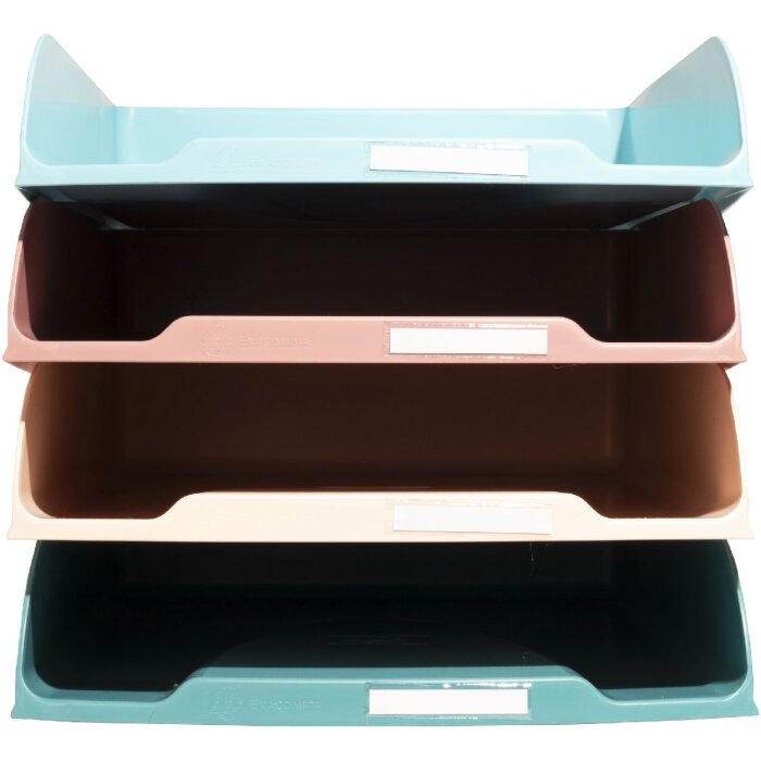 Exacompta 111606SETD Set of 4 letter trays Skandi assorted colours