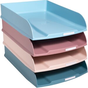 Exacompta 111606SETD Set of 4 letter trays Skandi assorted colours