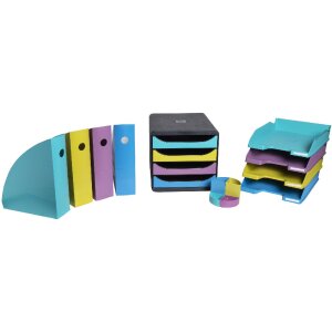 Exacompta set of 4 magazine files MAG-CUBE Forever Young assorted colours