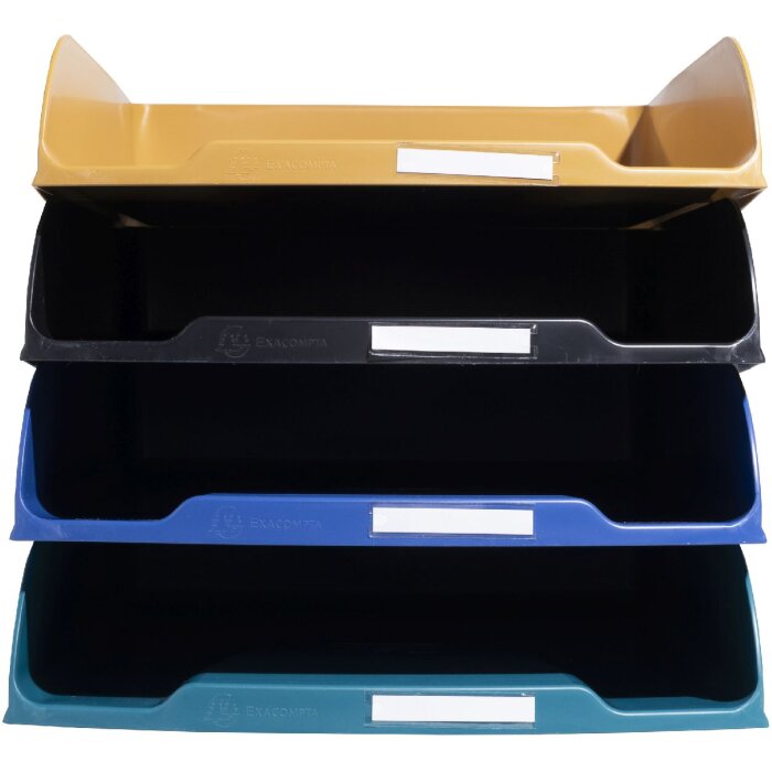 Exacompta 111505SETD Set of 4 letter trays Combo Styli Neo Deco assorted colours