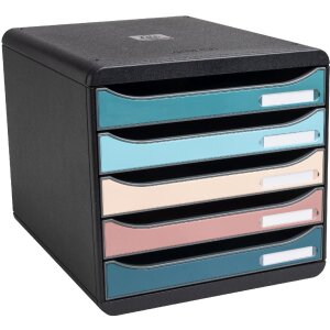 Exacompta 309606D Big Box drawer box 5 drawers Scandi colours assorted