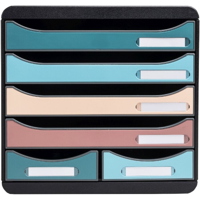 Exacompta 312606D Big Box Maxi drawer box 6 drawers Scandi colours assorted