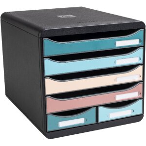 Exacompta 312606D Big Box Maxi drawer box 6 drawers Scandi colours assorted