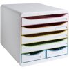 Exacompta drawer box BIG BOX MAXI White Harlequin 6 drawers for A4 and A4+