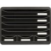 Exacompta 307714D STOREBOX drawer box 7 open drawers glossy black