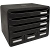 Exacompta 307714D STOREBOX drawer box 7 open drawers glossy black