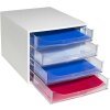 Exacompta 228323D ECOBOX drawer box with 4 drawers crystal