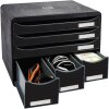 Exacompta STOREBOX drawer box 6 open drawers Black Glossy