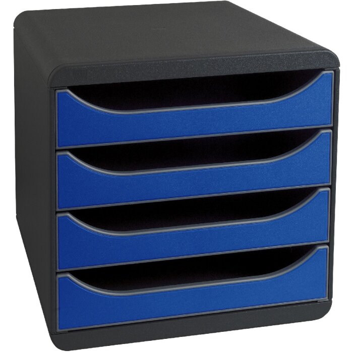 Exacompta drawer box Big Box 4 open drawers Iderama royal blue