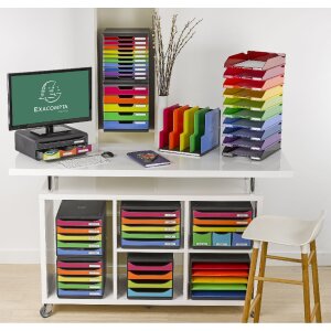 Exacompta 305798D Iderama desktop sorter 5 compartments landscape format rainbow colours