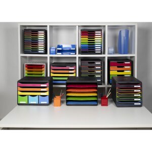 Exacompta 305798D Iderama desktop sorter 5 compartments landscape format rainbow colours