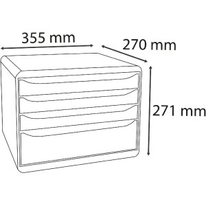 Iderama 315798D Drawer box Big Box Plus landscape format 5 open drawers