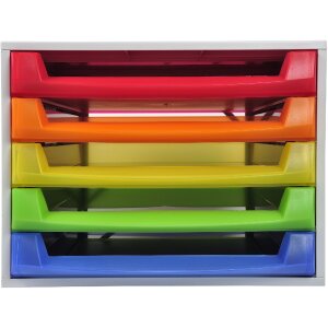 221098D Drawer box THE BOX 5 open drawers Linicolor rainbow