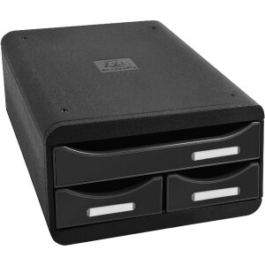 Exacompta 311714D SMALL-BOX 3 drawers Black Glossy