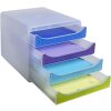 Exacompta 310399D Drawer box Big Box 4 compartments Chromaline assorted colours