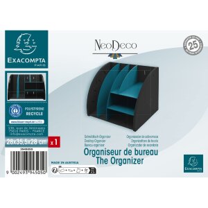 Exacompta 394505D Desktop organiser Neo Deco black blue-green