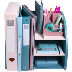 Exacompta 394606D Desktop Organiser Skandi Pacific Blue Nude