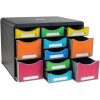 Exacompta 313798D Iderama drawer box STORE BOX MULTI 11 drawers rainbow