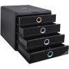 Exacompta 314496D Aquarel drawer box 4 compartments A4+ black assorted colours