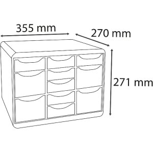 Exacompta 3132796D Drawer box STORE BOX MULTI 11 drawers watercolours