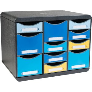 Exacompta 3137202D Drawer box STORE BOX MULTI 11 drawers Bee Blue Assorted