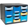 Exacompta 3137202D Drawer box STORE BOX MULTI 11 drawers Bee Blue Assorted