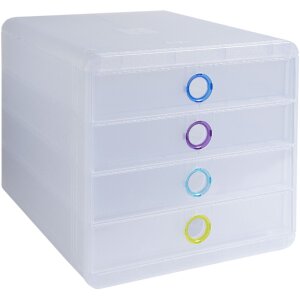 Exacompta Chromaline drawer box 4 drawers POP-BOX for A4+ documents