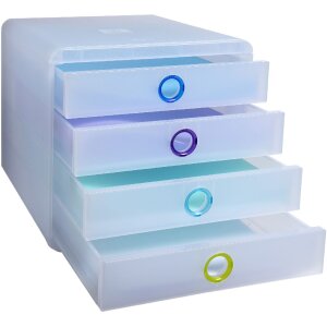 Exacompta Chromaline drawer box 4 drawers POP-BOX for A4+ documents