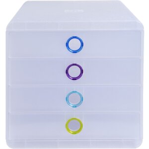 Exacompta Chromaline drawer box 4 drawers POP-BOX for A4+ documents