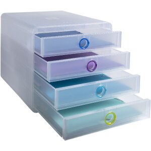 Exacompta Chromaline drawer box 4 drawers POP-BOX for A4+ documents