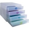 Exacompta Chromaline drawer box 4 drawers POP-BOX for A4+ documents