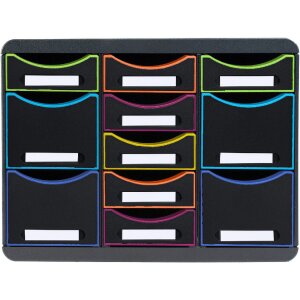 Exacompta drawer box STORE BOX MULTI 11 drawers Black...