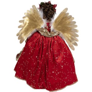 Clayre & Eef 50777 Decoration Angel 50x30x65 cm Red Gold