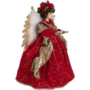 Clayre & Eef 50777 Decoration Angel 50x30x65 cm Red Gold