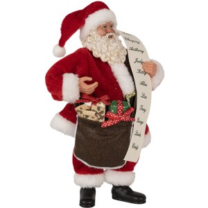 Clayre Eef Santa Claus Christmas decoration 27 cm red plastic country style