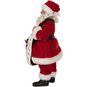 Clayre Eef Santa Claus Christmas decoration 27 cm red plastic country style