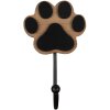 Clayre & Eef 65735 Wall hook dog paw brown wood metal 9x5x14 cm country style