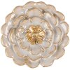 Clayre & Eef 65736 Door knob Ø 4x3 cm White Gold coloured Botanical style