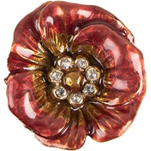 Clayre & Eef 65742 Doorknob Red Gold Botanical...