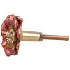 Clayre & Eef 65742 Doorknob Red Gold Botanical Ø 4x3 cm