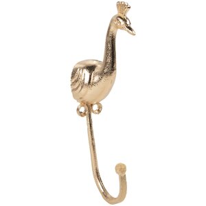 Clayre Eef Wall Hook Peacock Gold Coloured 5x3x14 cm Iron...