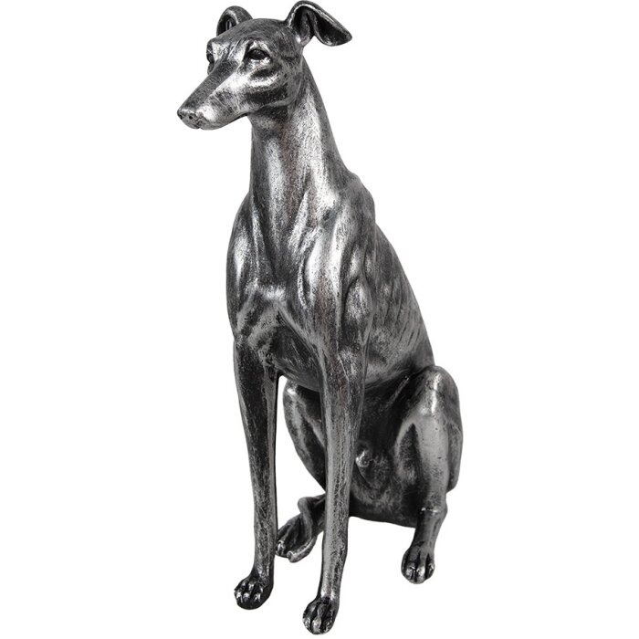 Clayre & Eef 6PR5068 Decoration Dog Silver coloured 20x10x30 cm